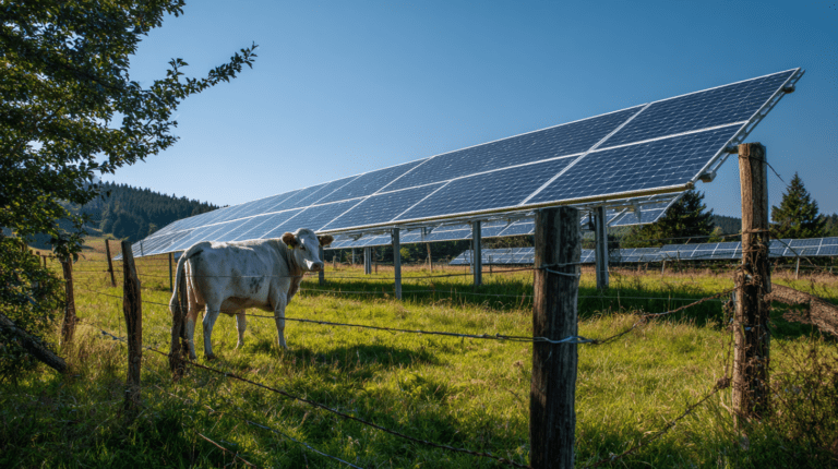 Solarmodule auf einem Kuhacker